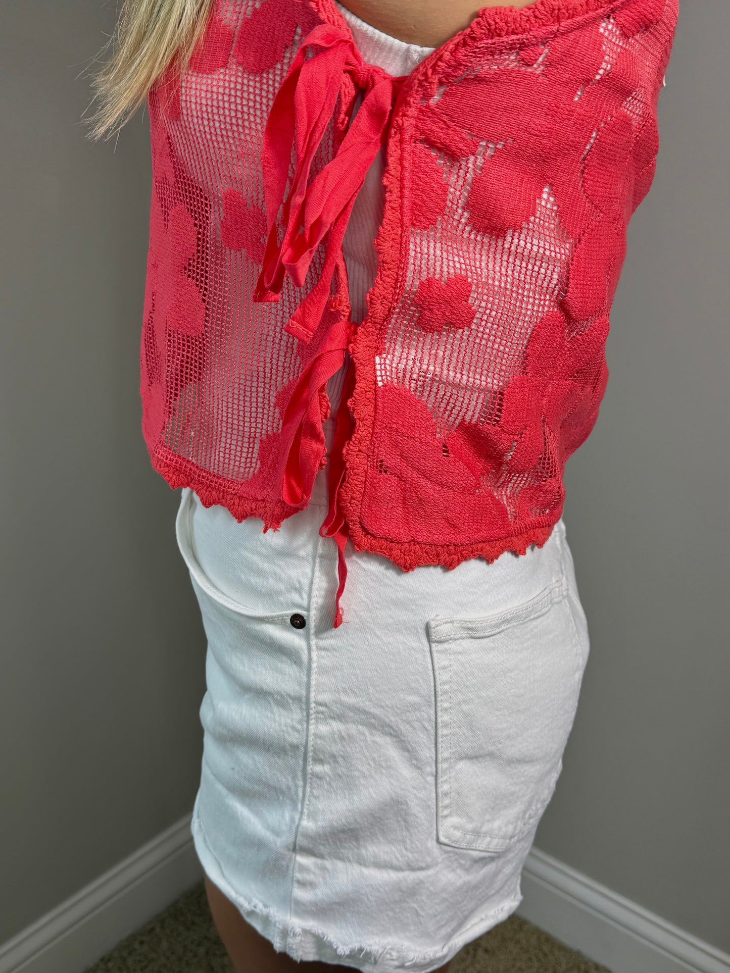 Scarlet Flame Mesh Top