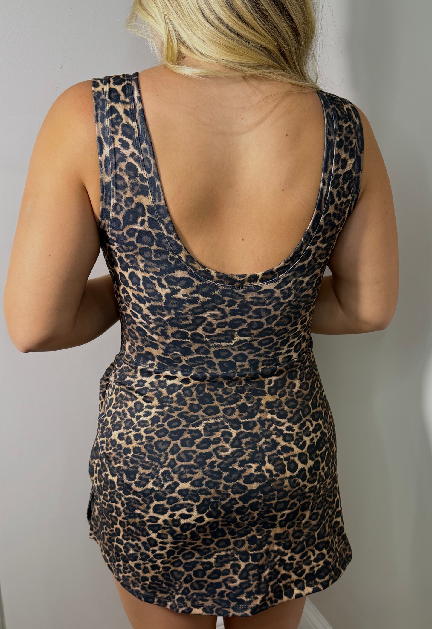 Lindsey Leopard Wrap Tie Dress