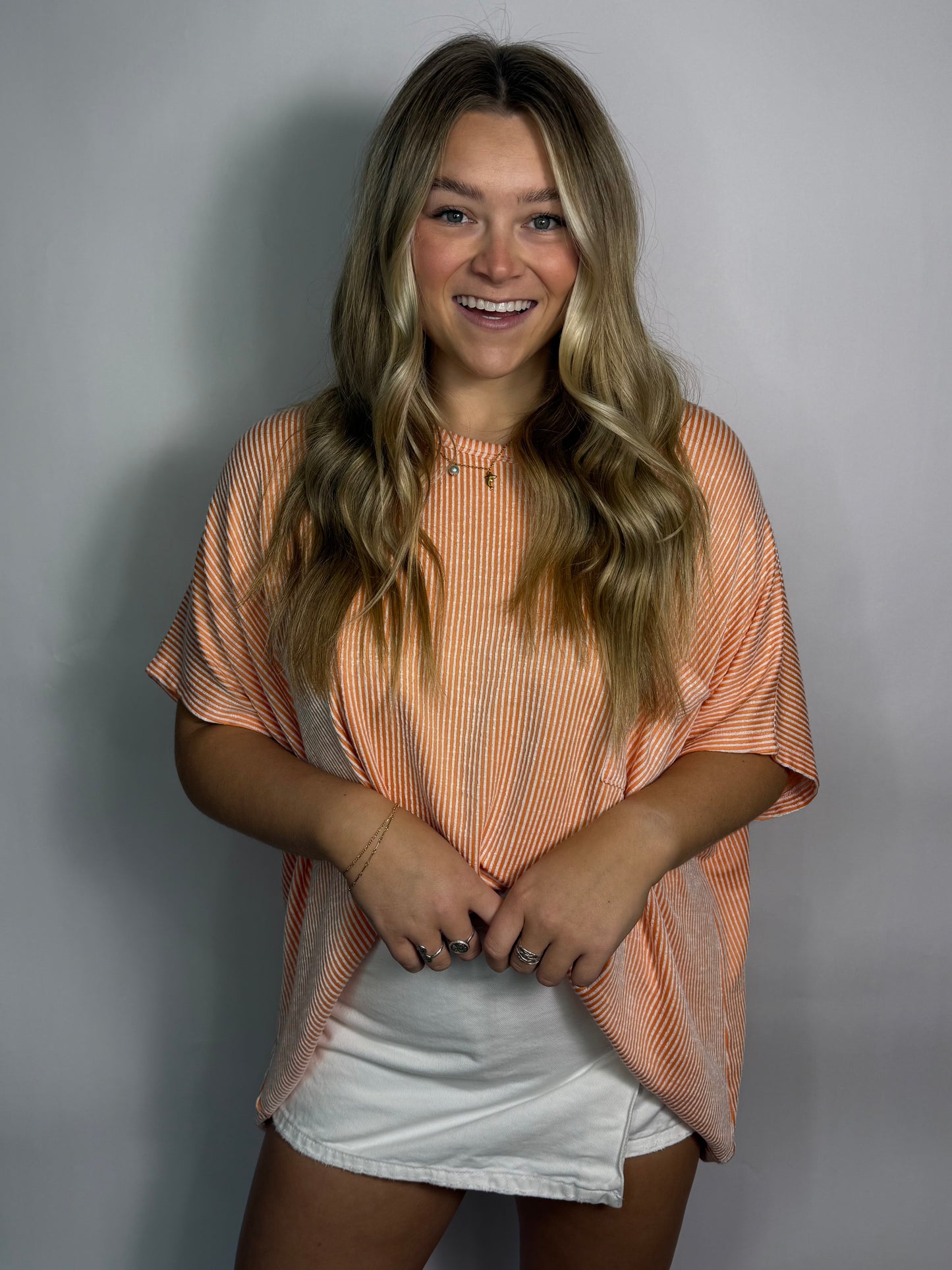Sophia Pocketed Tee | Orange