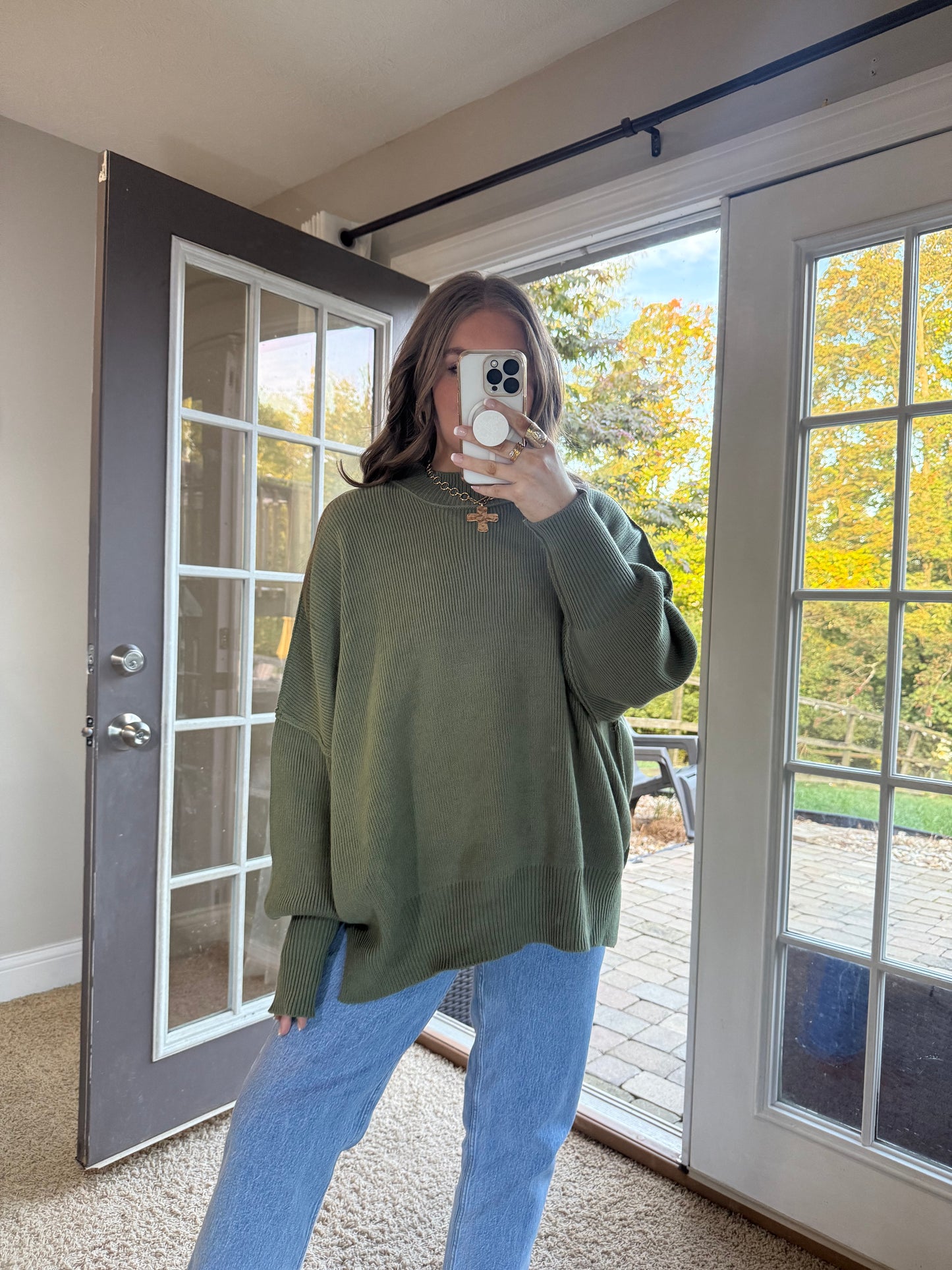Essential Oversized Sweater | Olive