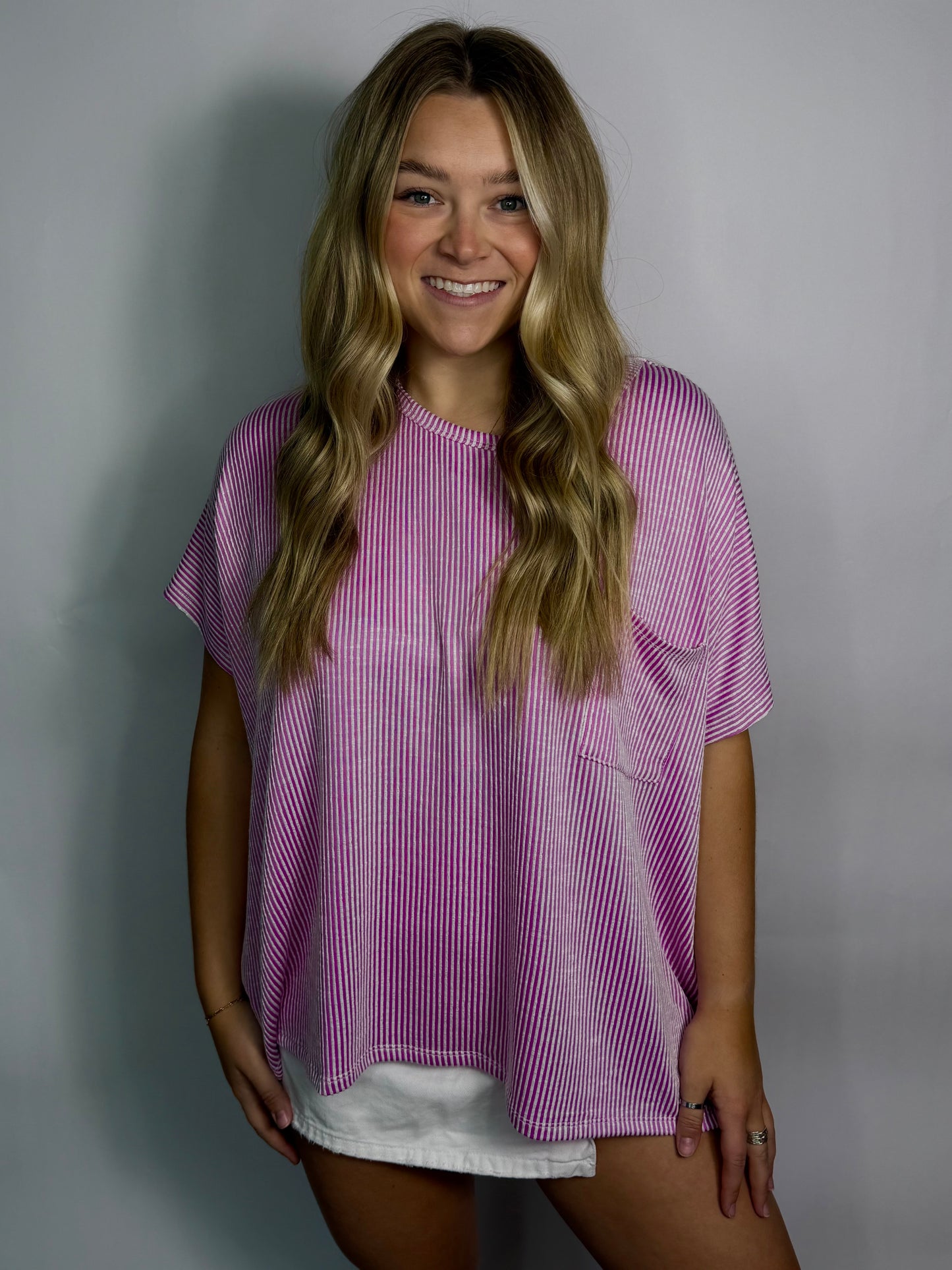 Sophia Pocketed Tee | Mauve