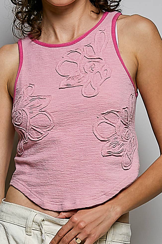 Carrie Textured Tank | Pink