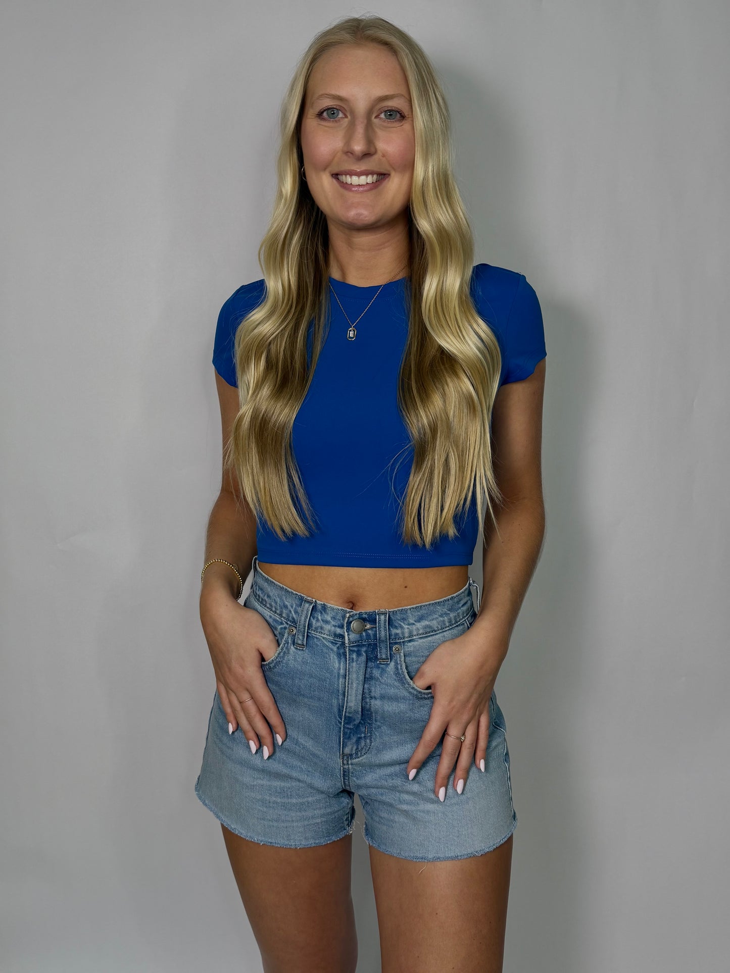 Classic Cropped Tee | Blue