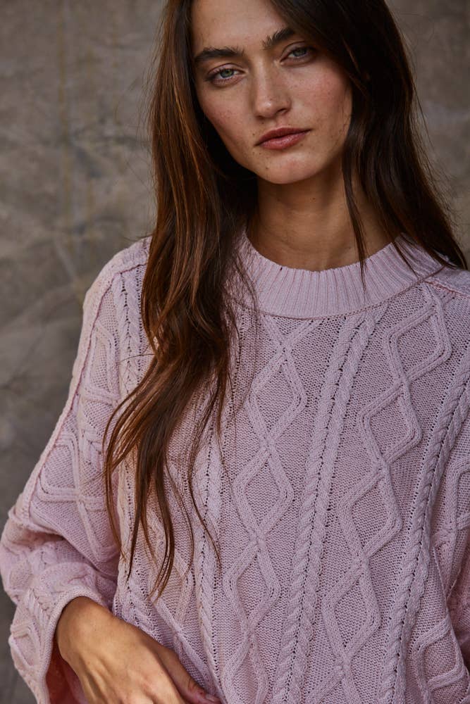 Madi 3/4 Sleeve Sweater | Pastel Pink