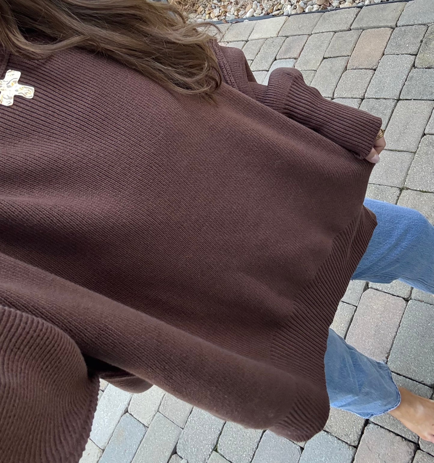 Essential Oversized Sweater | Brown