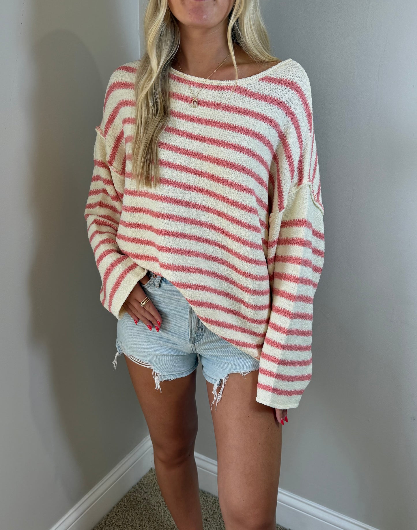 Next In Line Sweater | Rose