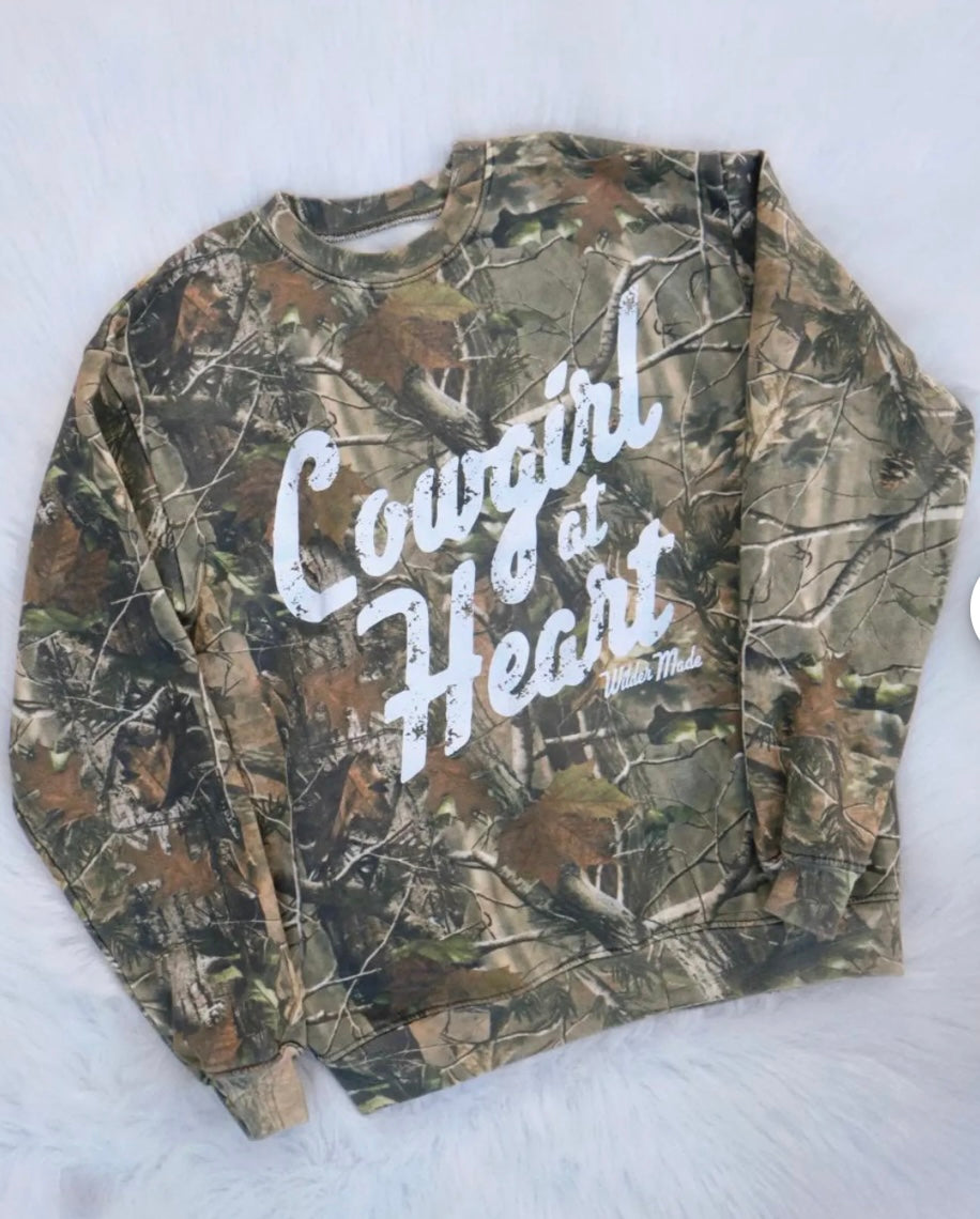 Cowgirl at Heart Camo Crewneck