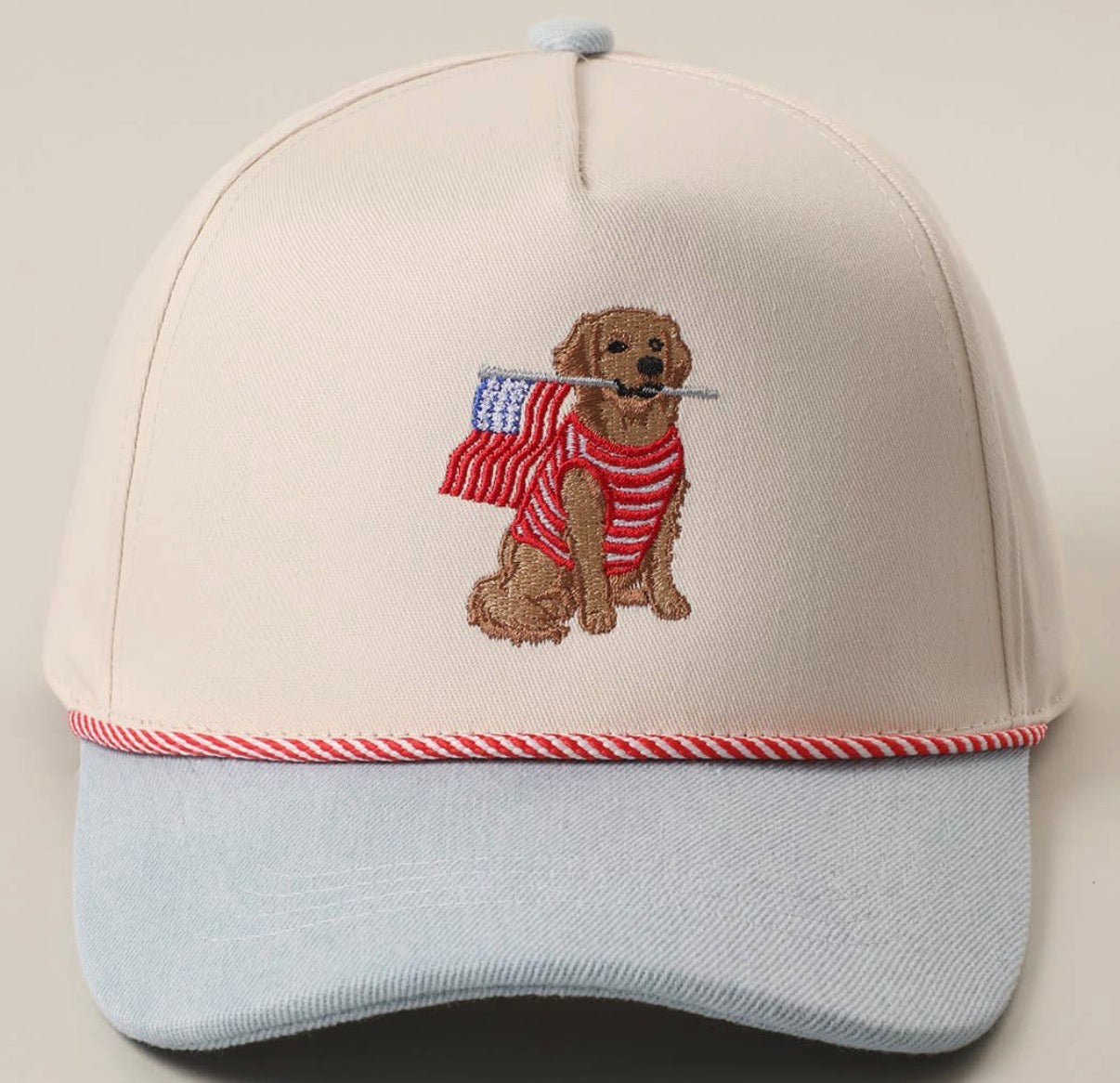 Golden Retriever Flag Trucker Hat