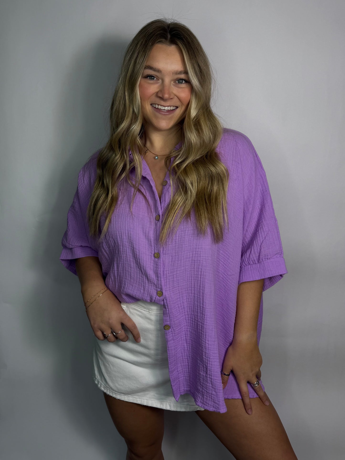 On The Move Button Down