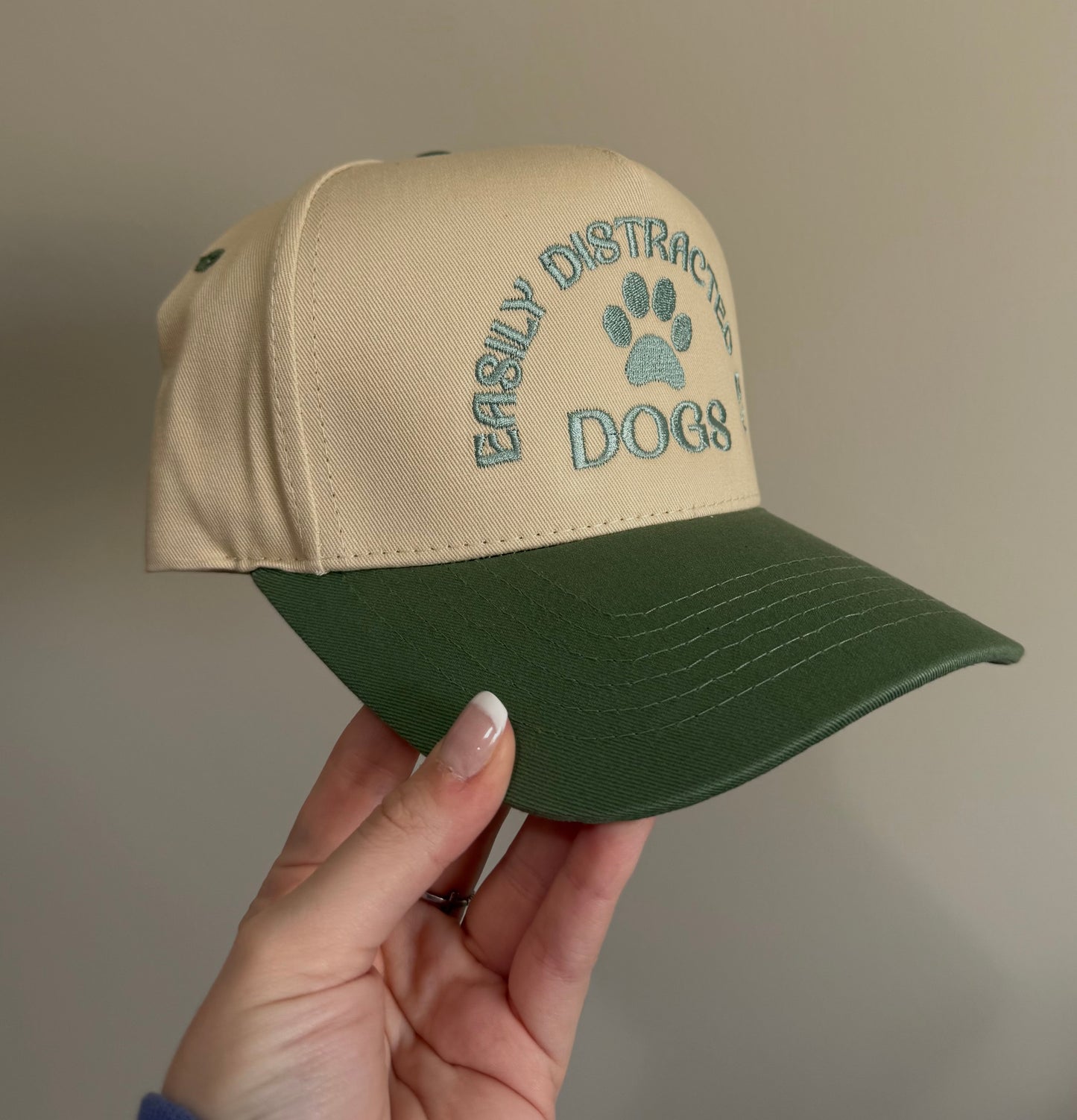 Easily Distracted by Dogs Trucker Hat | Green
