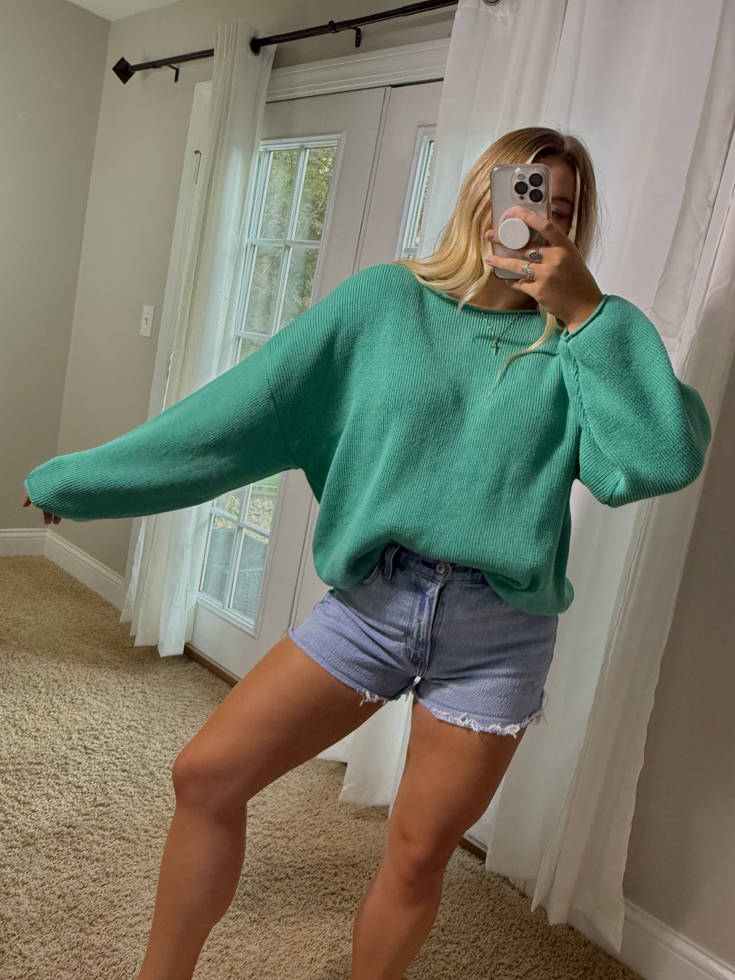 Tatum Boatneck Sweater | Kelly Green