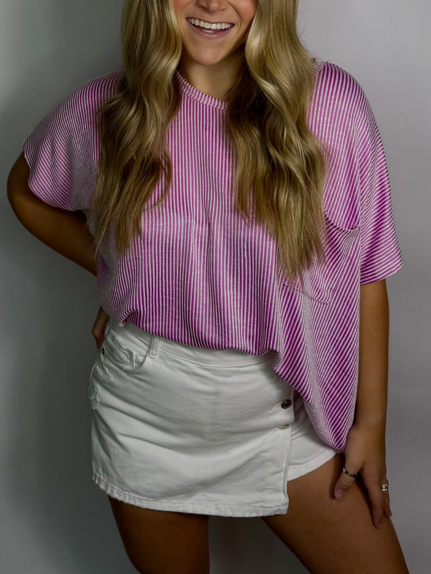 Sophia Pocketed Tee | Mauve