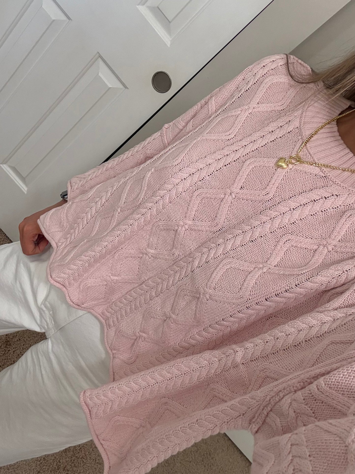 Madi 3/4 Sleeve Sweater | Pastel Pink