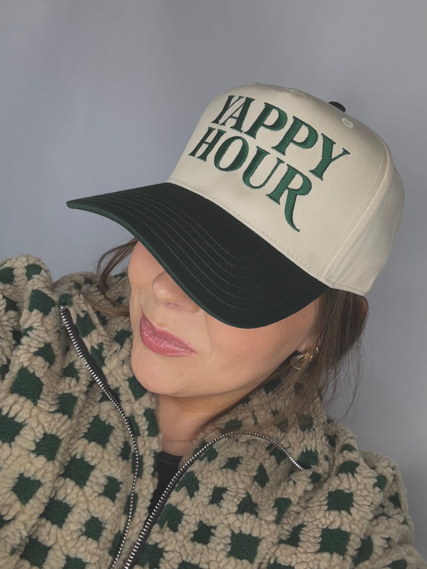 Yappy Hour Embroidered Trucker Hat