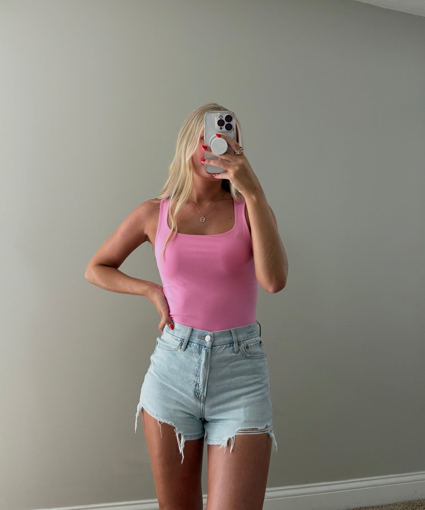 Pink Jax Square Neck Tank