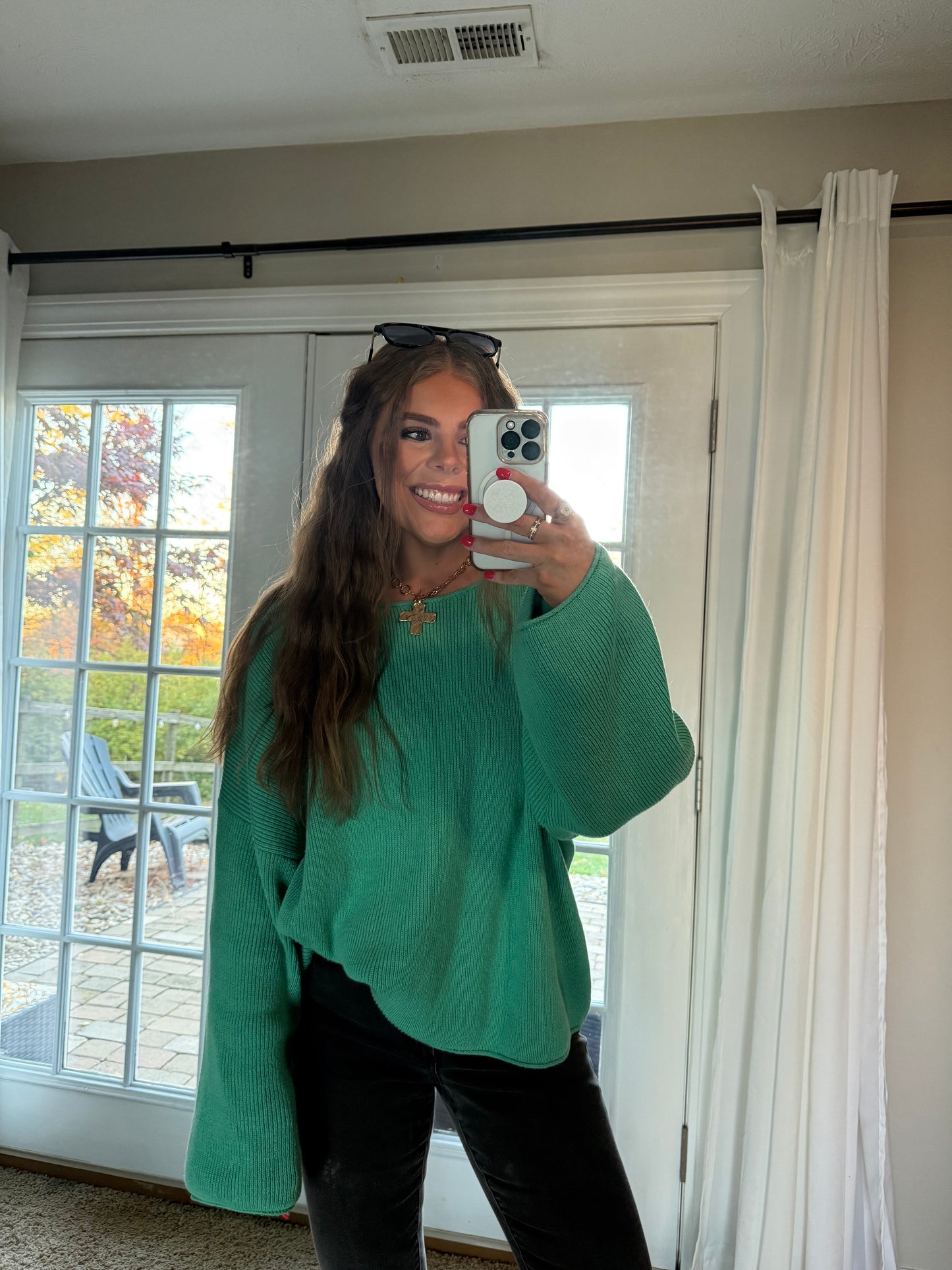 *SALE* Tatum Boatneck Sweater | Kelly Green