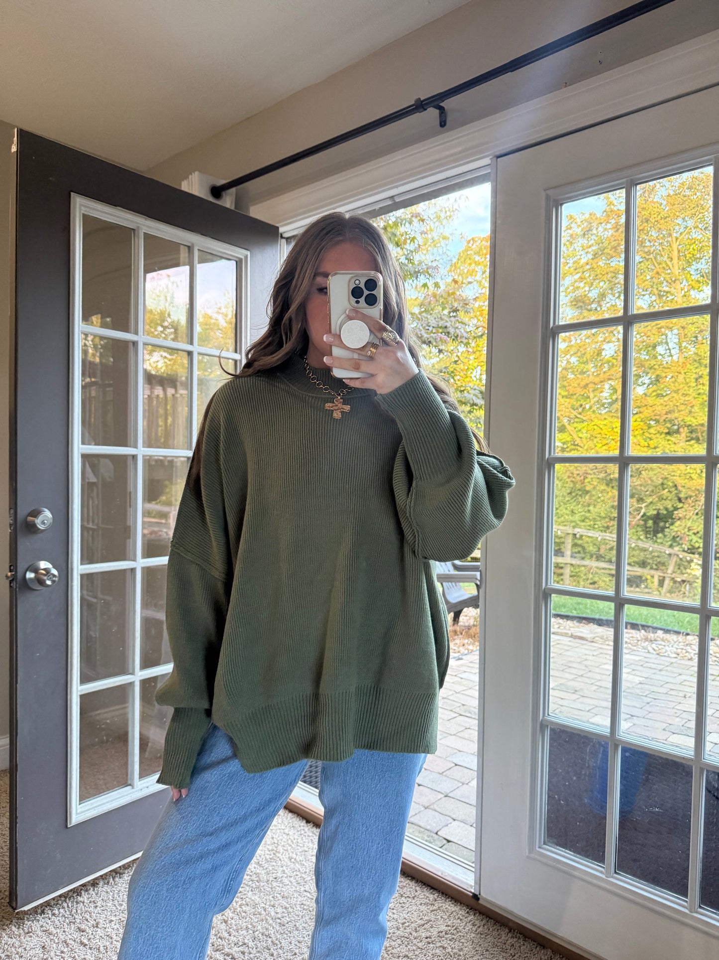 Essential Oversized Sweater | Olive