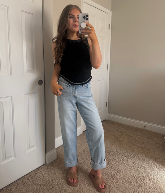 Carrie Studded Tank | Black