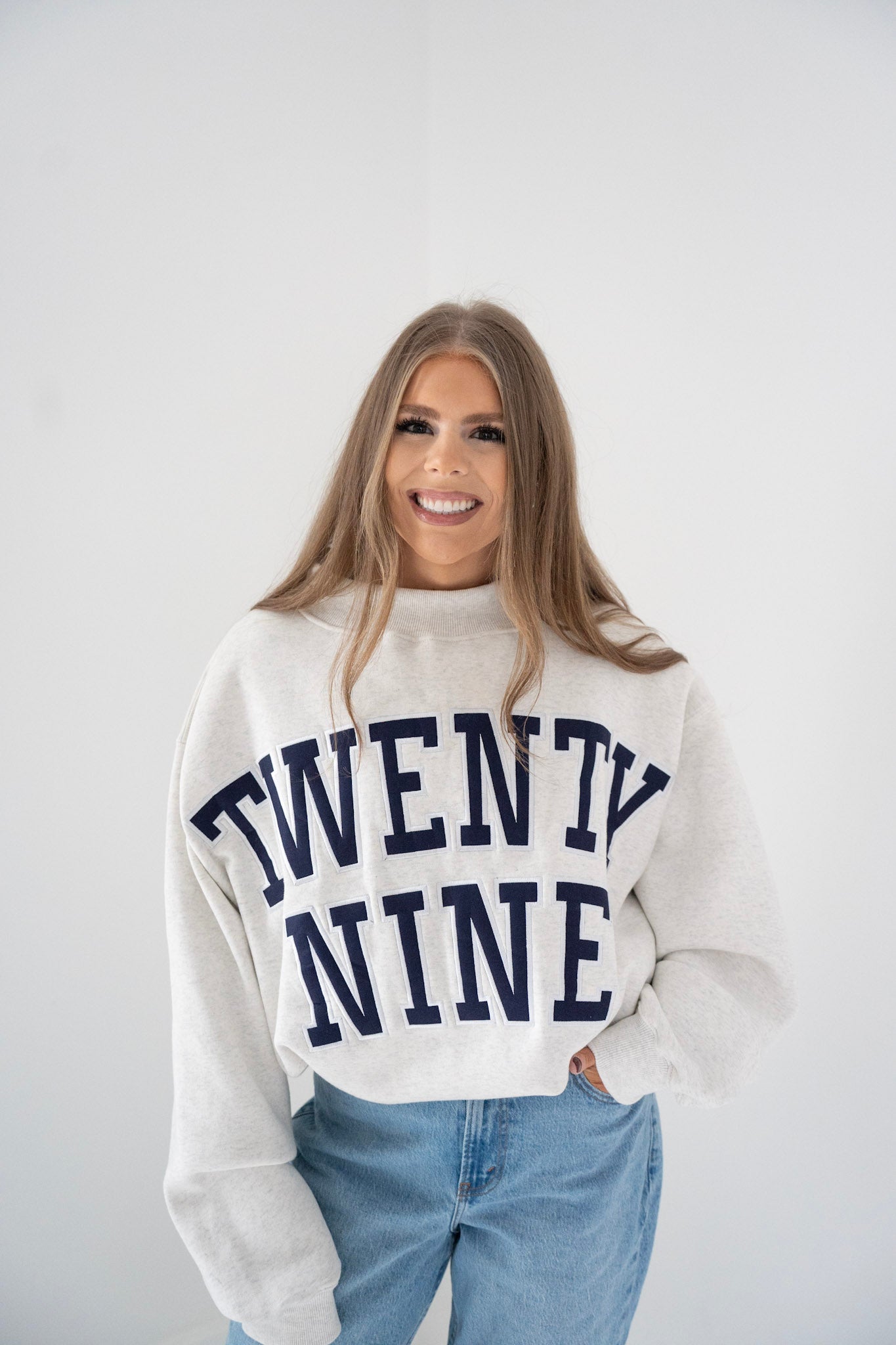 PREORDER - TwentyNine Mockneck | Ash/Navy