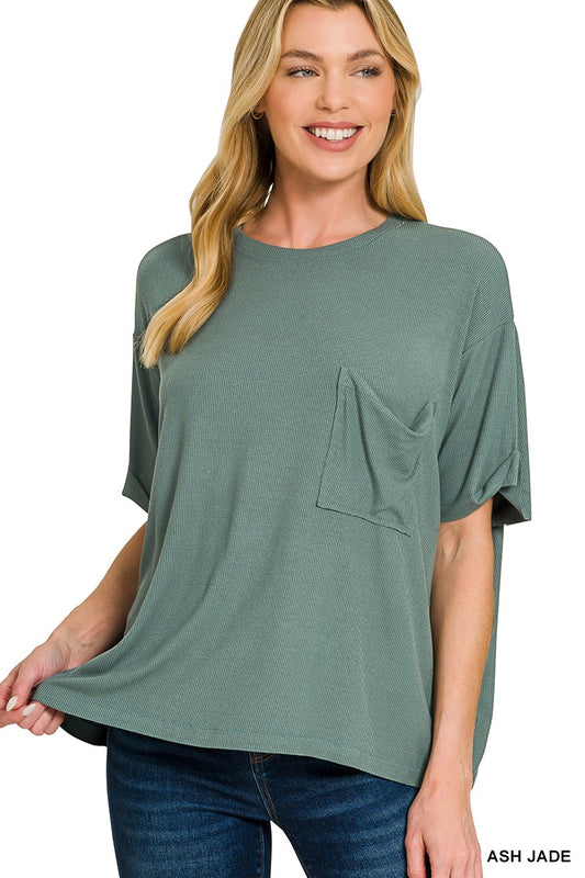 Everyday Ribbed Tee | Ash Jade