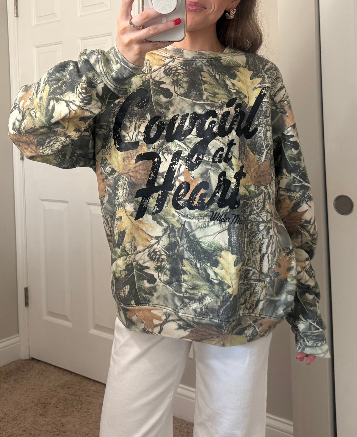 Cowgirl at Heart Camo Crewneck | Black