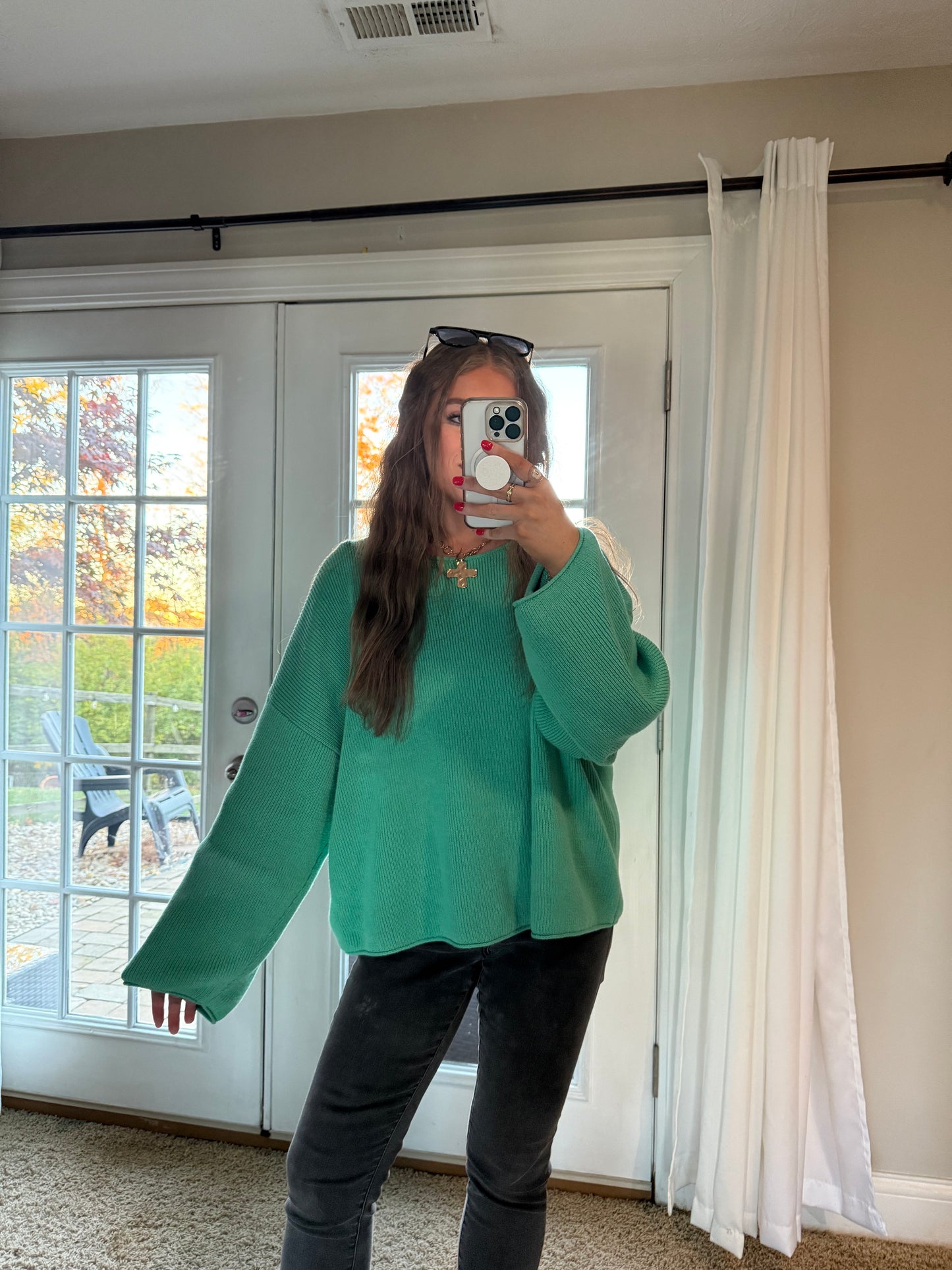 *SALE* Tatum Boatneck Sweater | Kelly Green