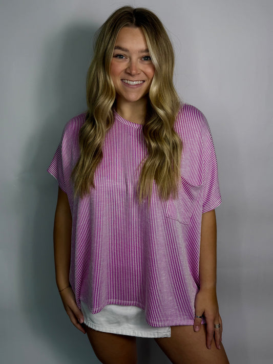 Sophia Pocketed Tee | Mauve
