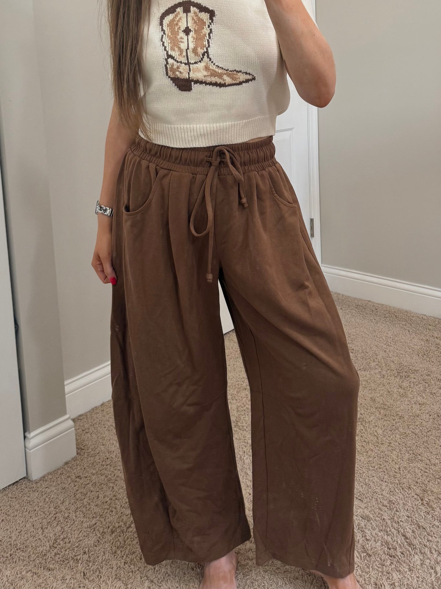 Ansley Barrel Sweatpants | Espresso