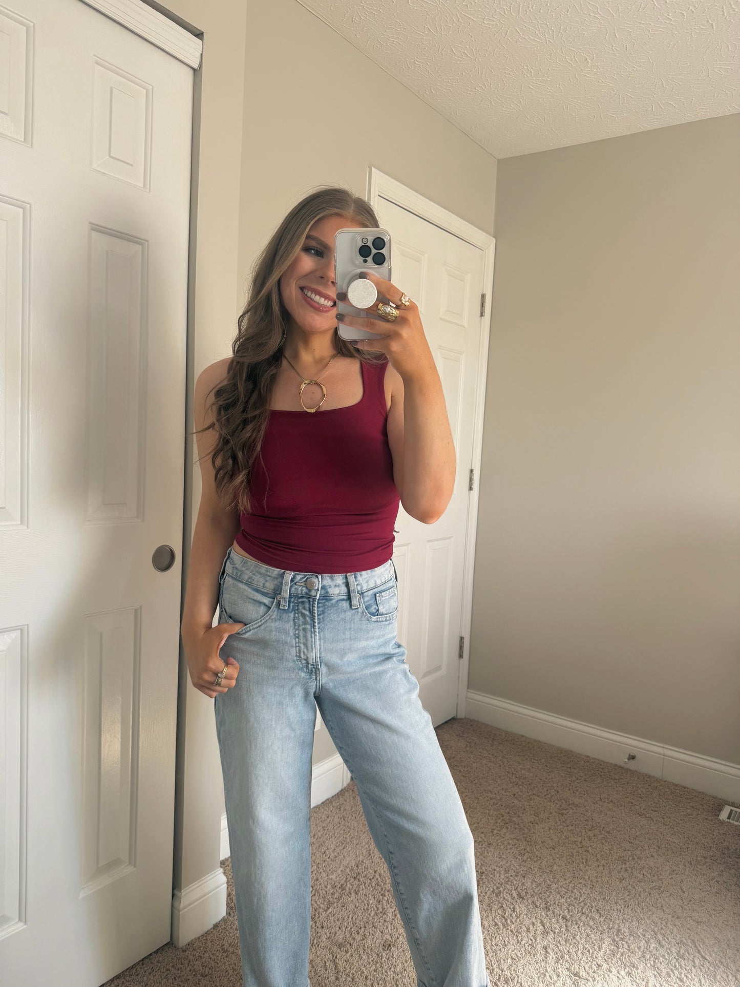 Wine Jax Square Neck Tank