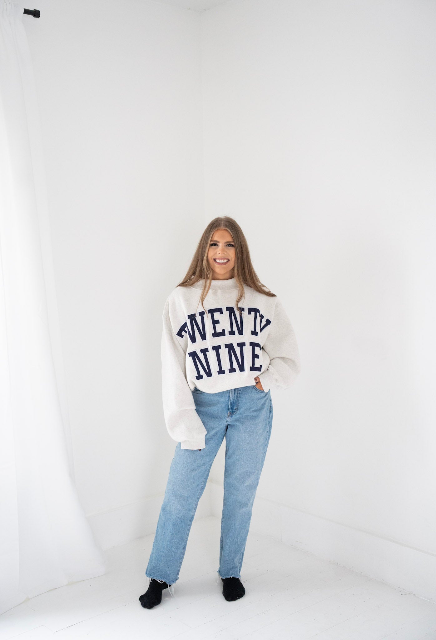 PREORDER - TwentyNine Mockneck | Ash/Navy