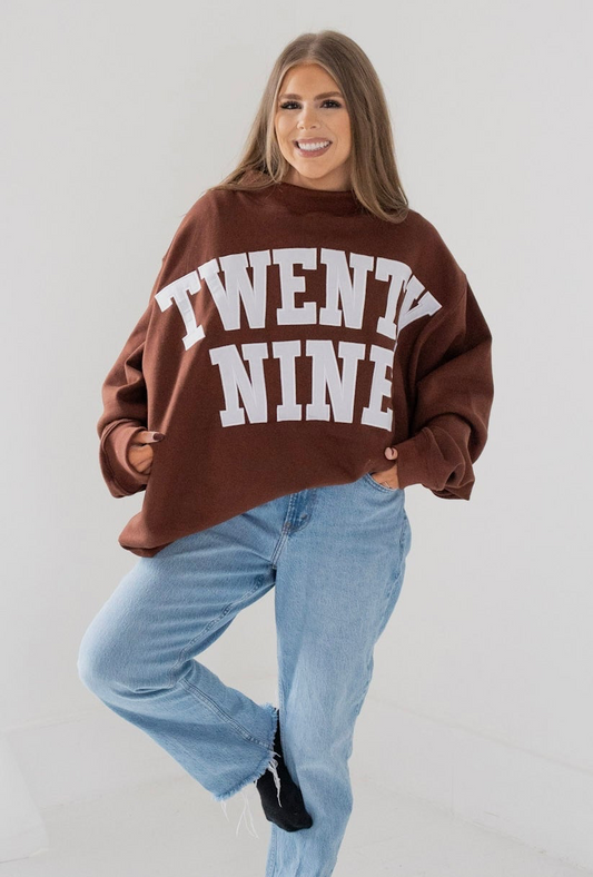 PREORDER - TwentyNine Mockneck | Brown/White