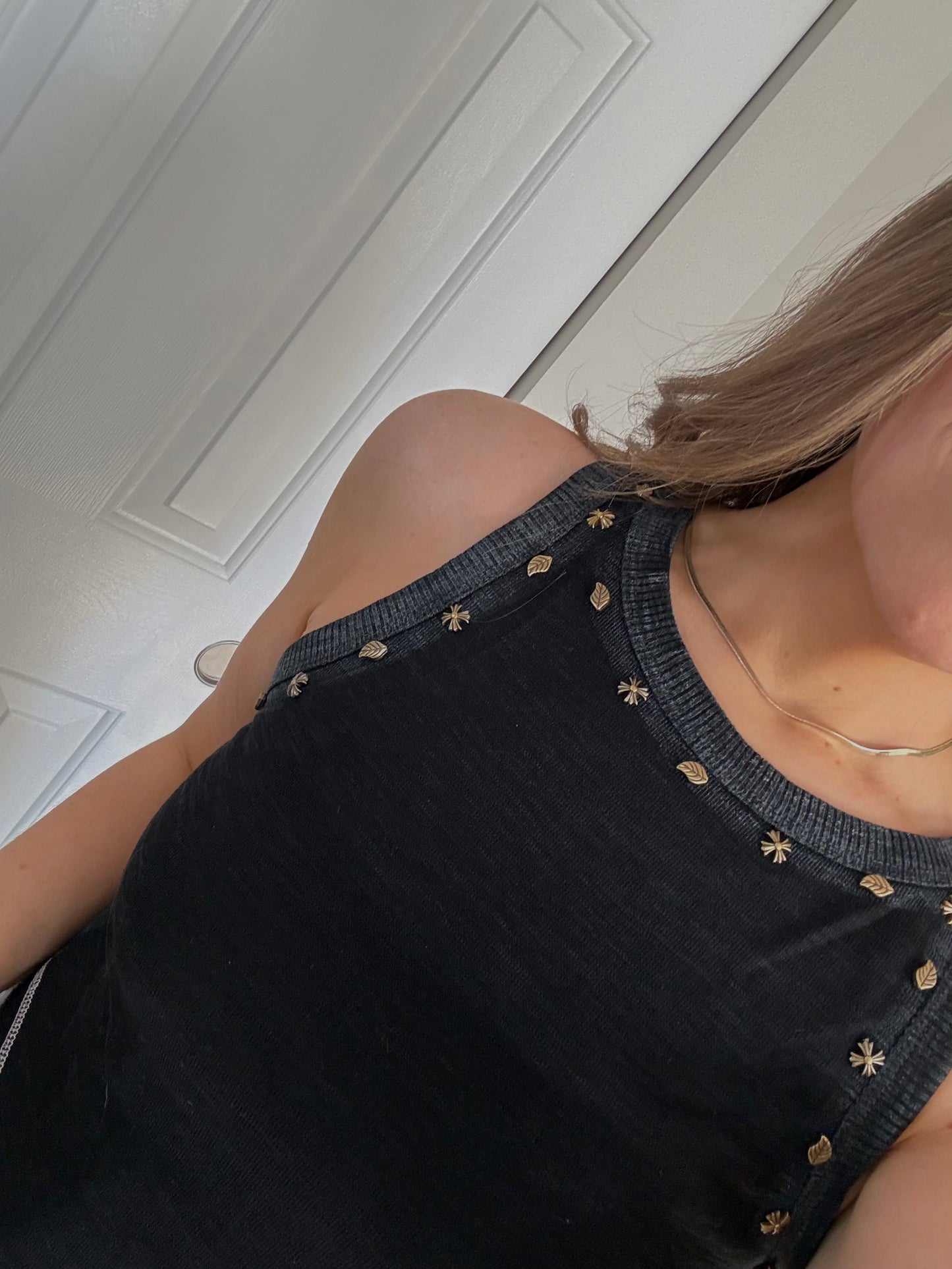 Carrie Studded Tank | Black