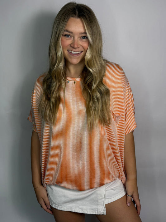 Sophia Pocketed Tee | Orange