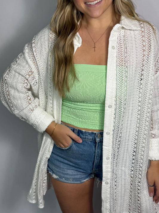 Bryanna Crochet Tunic Shirt