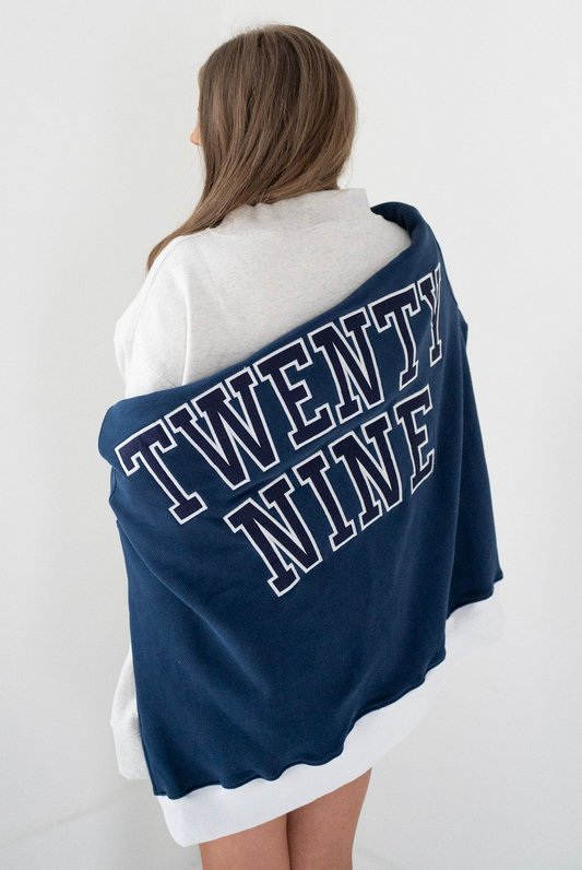 PREORDER - TwentyNine Mockneck | Navy with White Collar