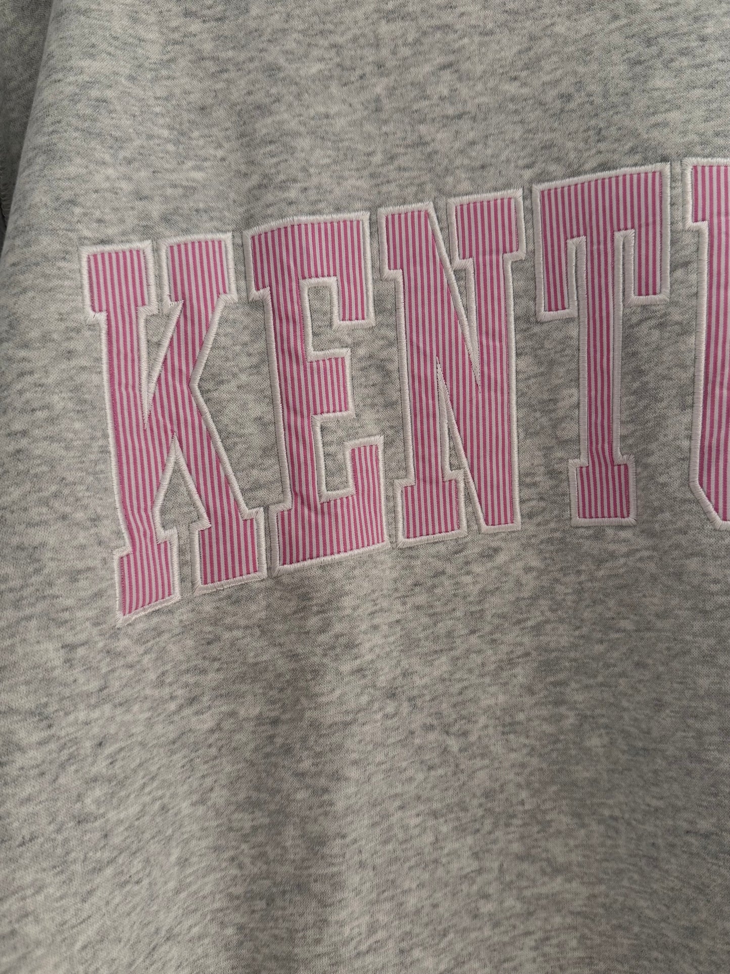 Embroidered Kentucky Mockneck | Ash/Pink Striped