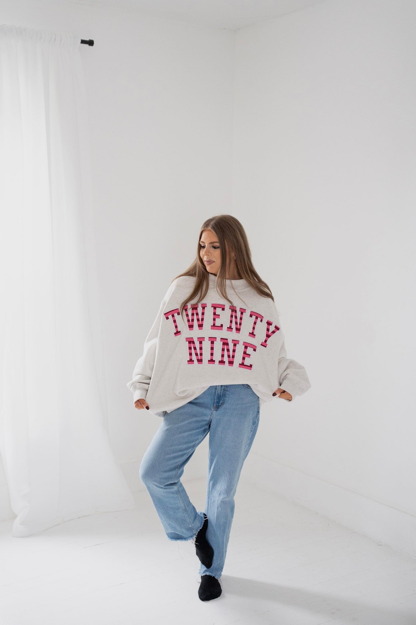 PREORDER - TwentyNine Mockneck | Pink/Burgundy Striped