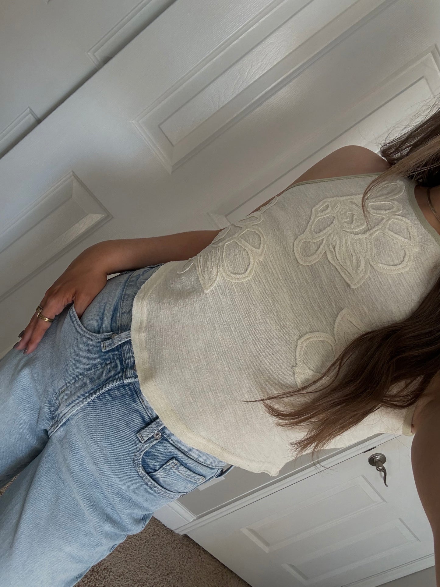 Carrie Textured Tank | Cream
