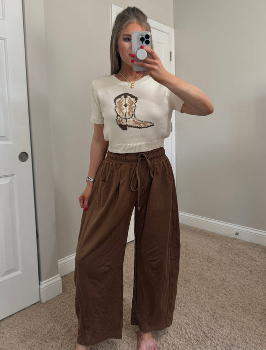 Ansley Barrel Sweatpants | Espresso
