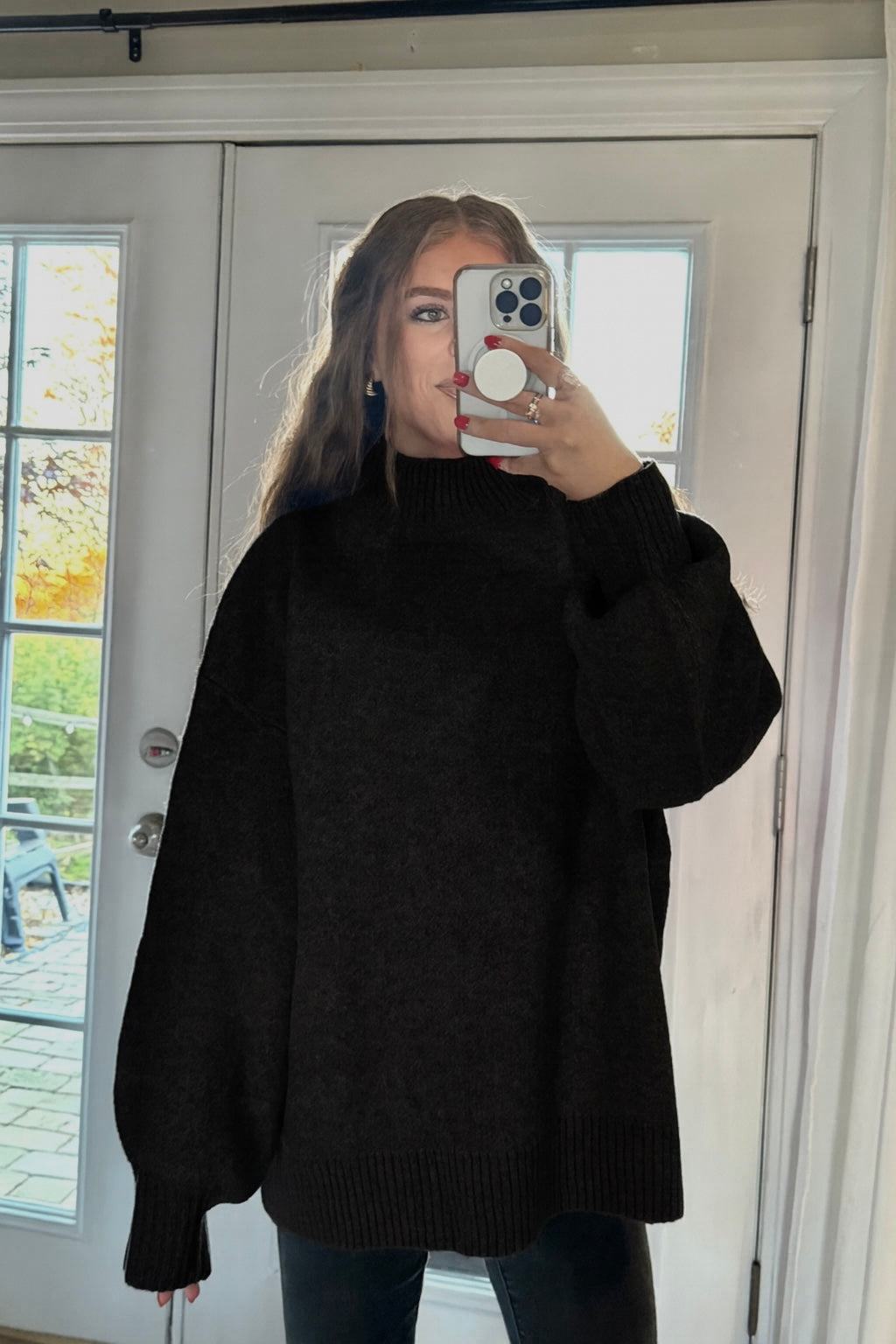 Cambrie Mockneck Sweater | Black