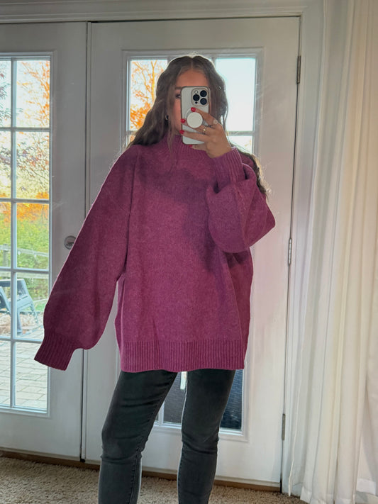 Cambrie Mockneck Sweater | Plum