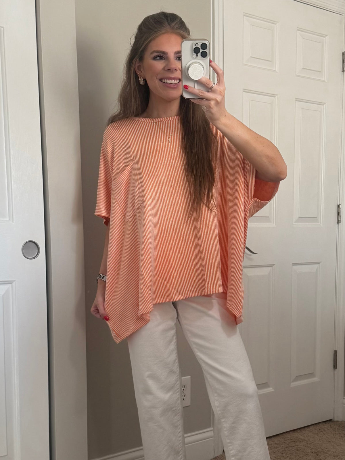 Sophia Pocketed Tee | Orange