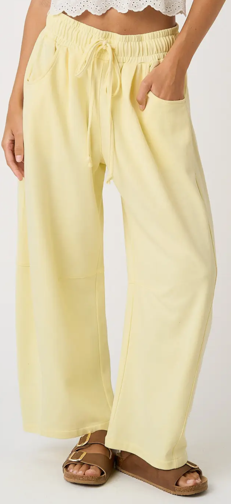 Ansley Barrel Sweatpants | Butter Yellow