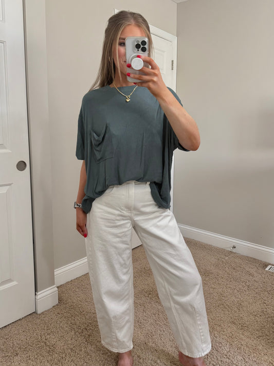 Everyday Ribbed Tee | Ash Jade