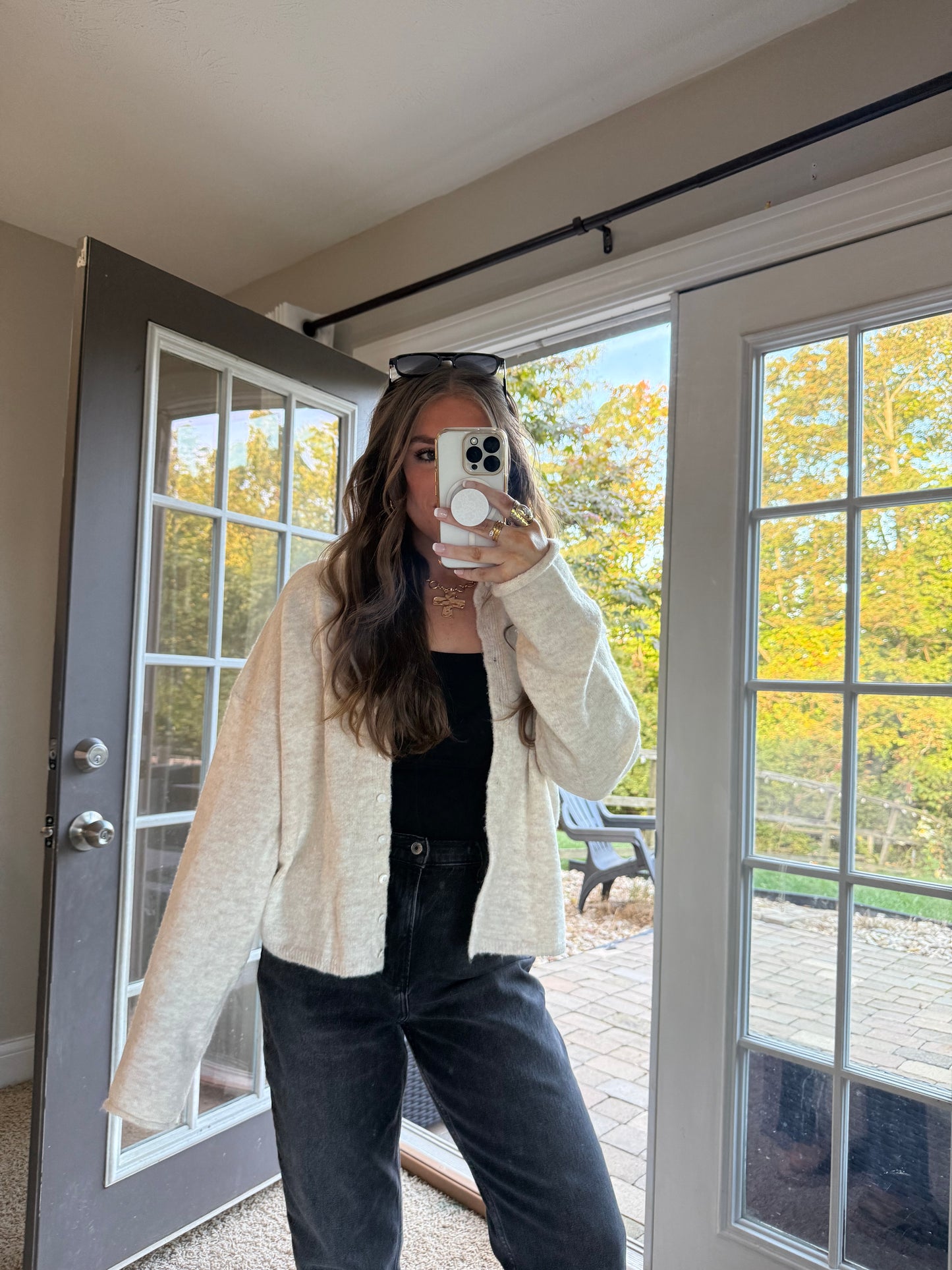 Meredith Cardigan Top | Oatmeal