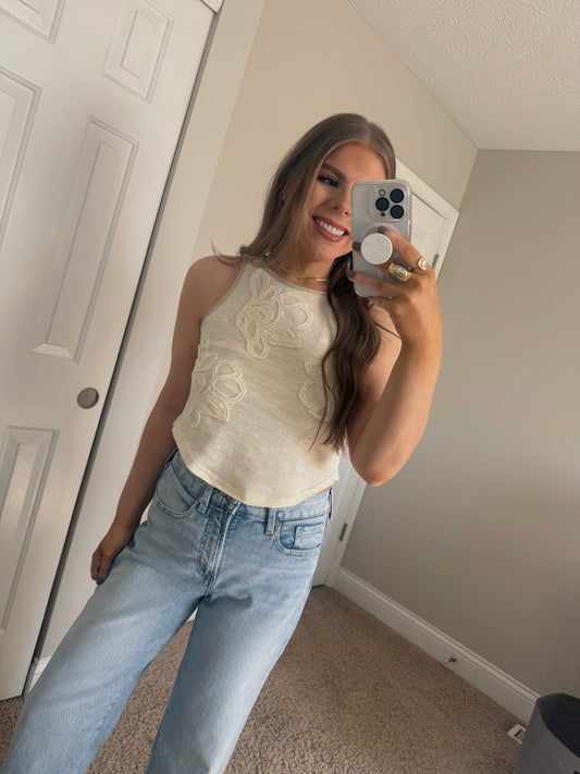 Carrie Textured Tank | Cream