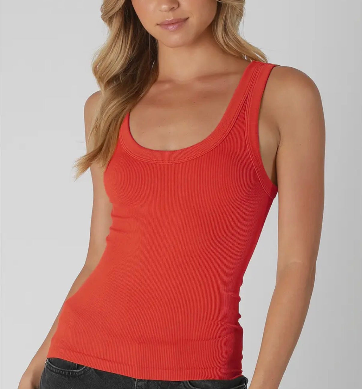 Ribbed Reversible Tank | Red