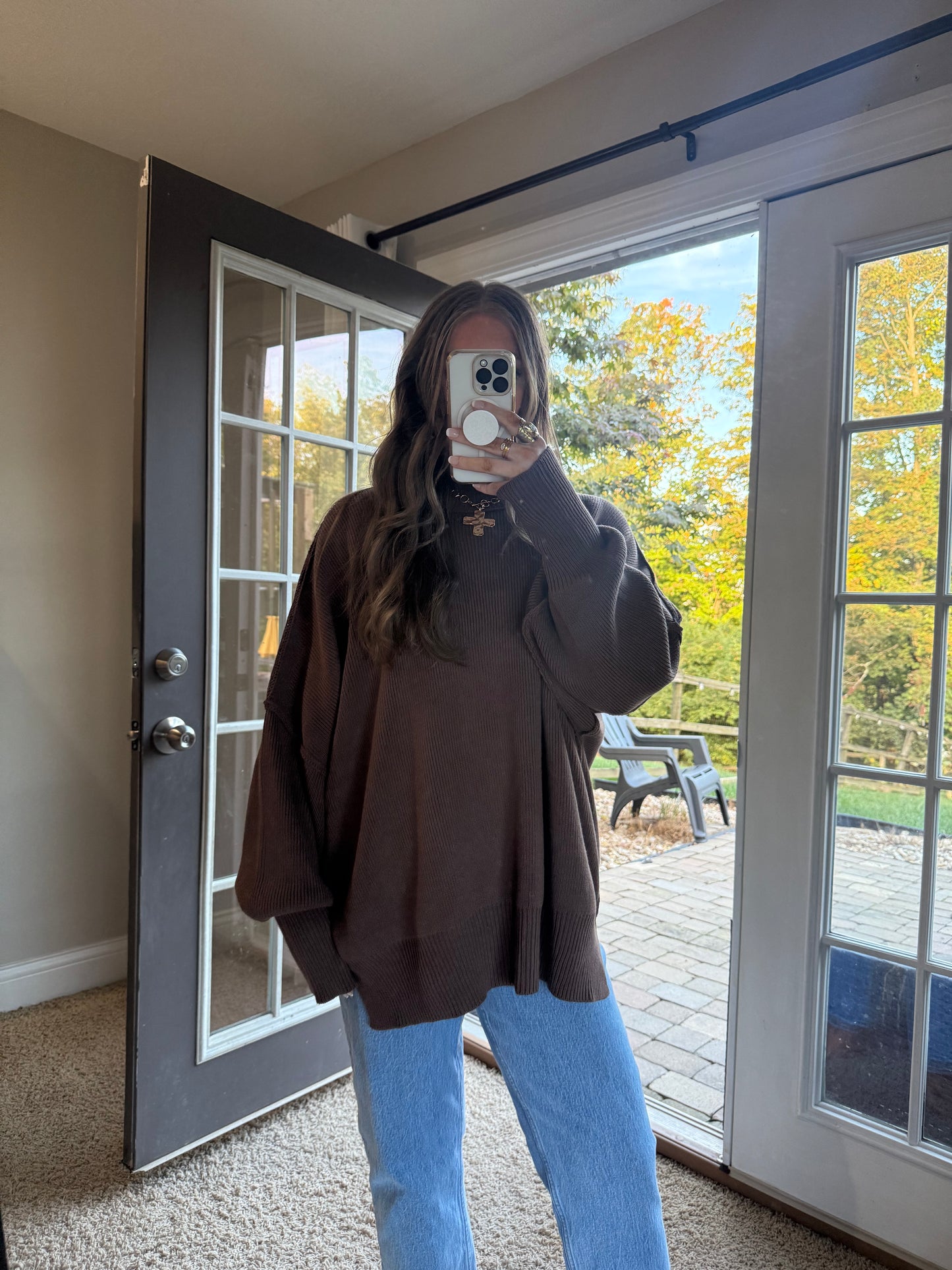 Essential Oversized Sweater | Brown