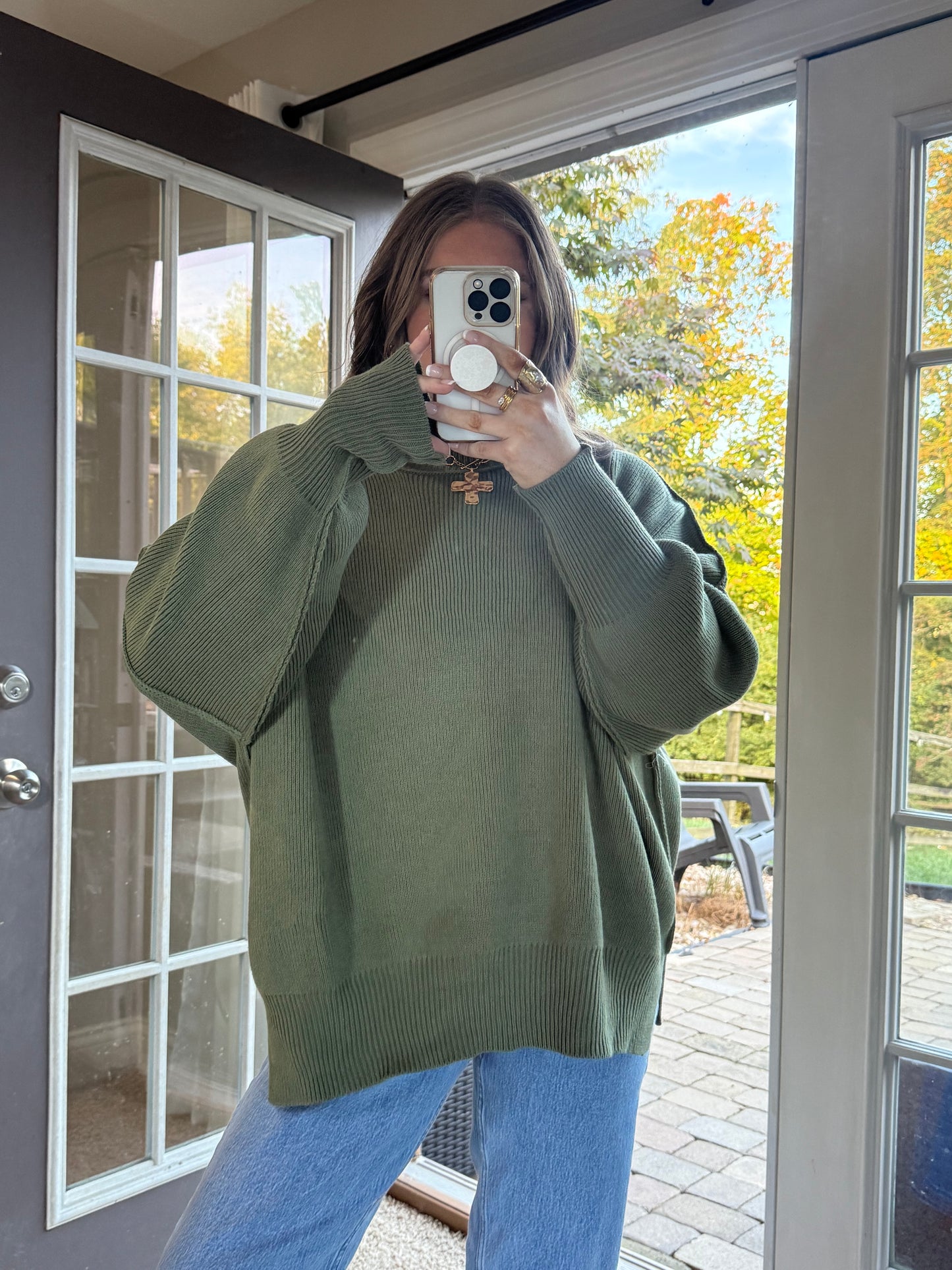 Essential Oversized Sweater | Olive
