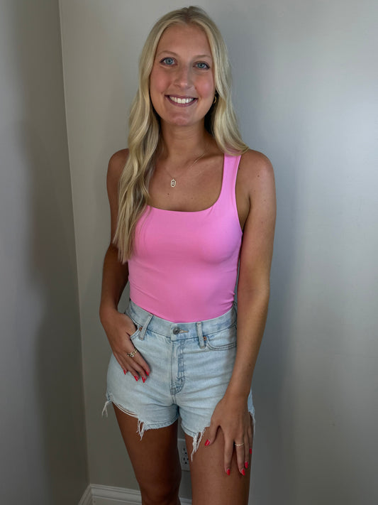 Pink Jax Square Neck Tank